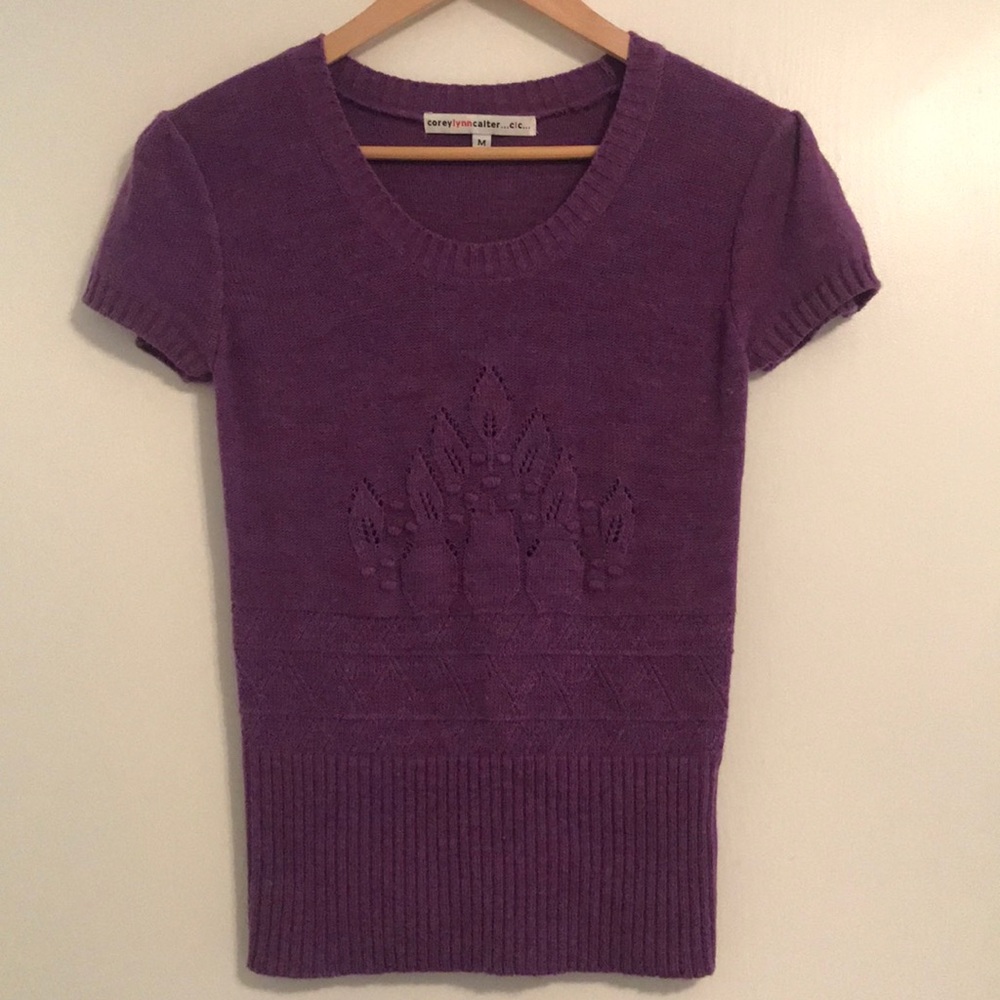 Corey Lynn Calter Purple Knitted Top